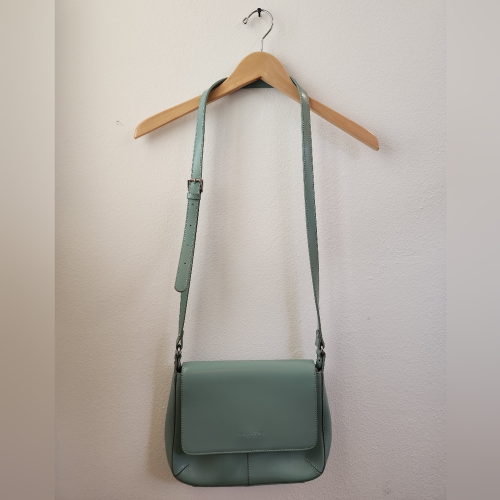 Vintage Lamarthe Paris Portofino‎ Split Leather Crossbody Bag Purse Sage Green